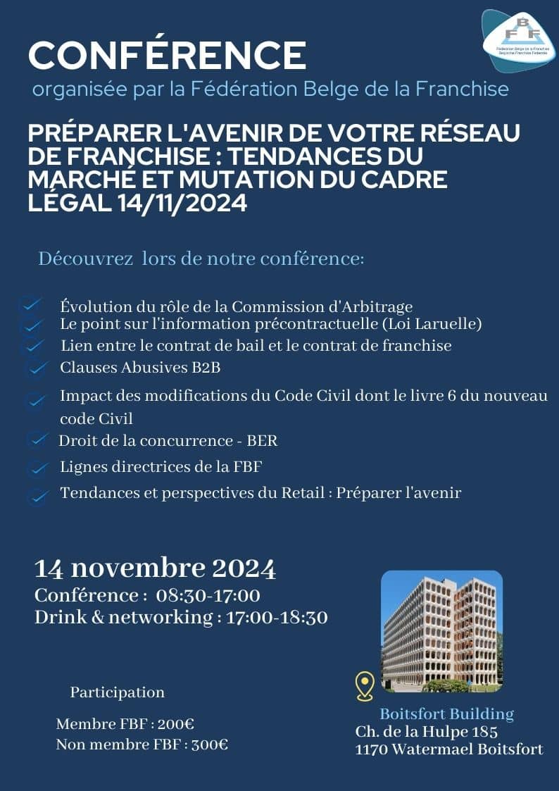 14/11/2024 Préparer l’avenir de votre réseau de franchise :Tendances du marché et mutation du cadre légal