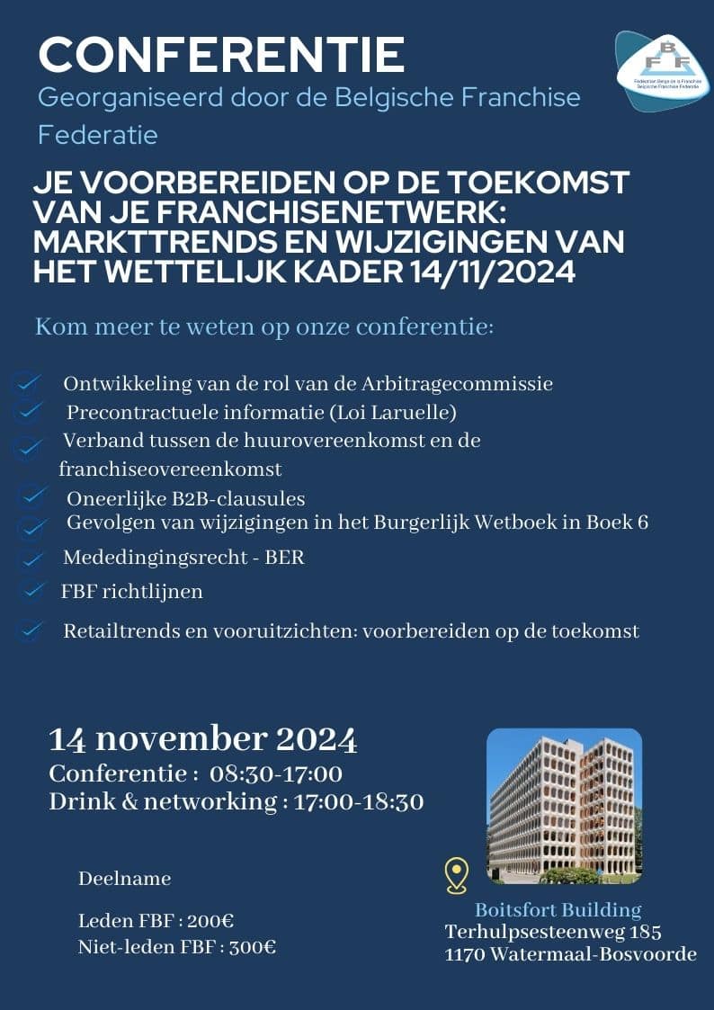 14/11/2024 Je voorbereiden op de toekomst van je franchisenetwerk: markttrends en wijzigingen van het wettelijk kader